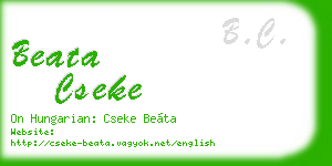 beata cseke business card
